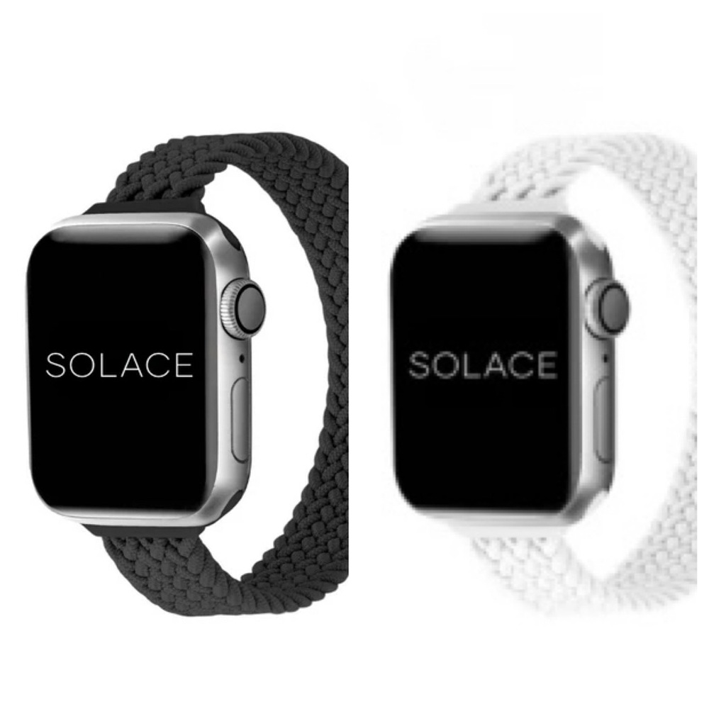 SOLACE Women's Braided Sport Watch Band - Black & White